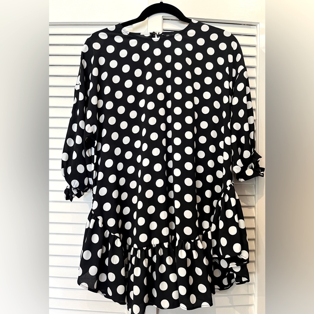 ZARA. Polka Dot Dress. On Trend.